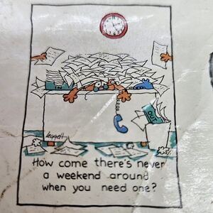 NEW VINTAGE 80s Hallmark Shoebox Greetings Where's the Weekend T-Shirt Large